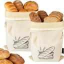 Washable Sourdough Bread Bags for Homemade, Hybrid Set (1 Beeswax + 1 TPU Freezer Bag), Reusable Beeswax Bread Bags for Sourdough, TPU Lining, Freezer Sourdough Container, Reusable Food Storage Bag