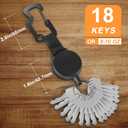 DELSWIN Retractable Key Chain Key-Rings - Heavy Duty Key Holder Belt Clip with Multitool Carabiner, Keychain Lanyard Badge Reels (Pack of 3)