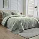 Kingnex Oversized King Bedspreads 128x120 Ultrasonic Quilted Sage