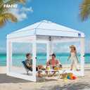 FANPAT 3Pcs Clear Canopy Sidewalls for 10x10 Pop Up Tent, Transparent Window Curtain Cloth, 8 Mil PVC Enclosure Fabric with Zipper, White (Not Including Frame and the top,Sidewalls ONLY)