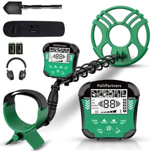 Metal Detector for Adults Waterproof-Professional Higher Accuracy Gold Detector with LCD Display,5 Mode,Advanced DSP Chip 12" Coil(Green)