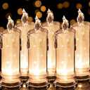6PCS Led Candles (D:2.5" x H:7"),Pillar Fake Candles, flameless Candles Battery Operated/Batteries Included, Velas artificiales para Decoration for Valentine's Wedding Christmas Decorations