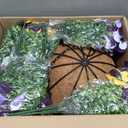 2 Set Artificial Outdoor Pansy Flowers with Hanging Baskets, 2 Hanging Baskets with 24 Pcs Silk Flowers for Spring Easter Decorations Porch Patio Home Decor (2, Purple, Yellow, White, Light Purple)