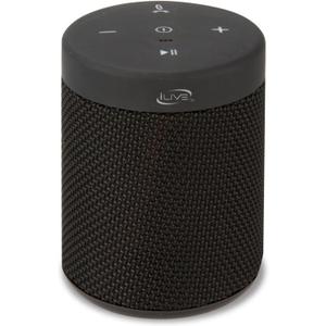 iLive Waterproof Fabric Wireless Speaker, 2.56 x 2.56 x 3.4 Inches, Built-in Rechargeable Battery, Black (ISBW108B)
