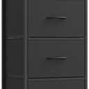 SONGMICS Dresser for Bedroom, Chest of Drawers, Steel, MDF, 4 Non-Woven Fabric Drawers, Storage Organizer Unit, Closet, Entryway, Ink Black and Ebony Black ULGS314B01S