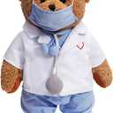 HollyHOME Doctor Bear Stuffed Animal Teddy Bear in Doctor Uniform Medical Gifts for Doctors Med School Students and Kids 16 inches