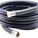 Guitrees Leader Garden Hose 15ft x 5/8", Heavy Duty Short Water Hose, Female to Female Fittings, Five Layered Braiding for Durability, 1000PSI Burst, 200PSI Working (Black)