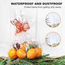 2 x 15Pcs 18X30 inch Gold Star Printed Clear Cellophane Gift Wrap Bags Basket Wrapping Plastic Large Cello Bags for Party Favors Treats Mug with 5" Twist Ties