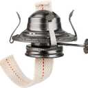 Oil Lamp Burner #2 with Black Coating  Antique Kerosene Lamp Parts with Chimney Holder, Cotton Wick, Reduction Collar  Fits 3 Inch Base | Lampara de Aceite Burner (Bronze Plated)