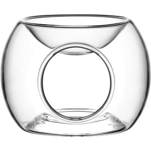 Clear Candle Holder, Glass Tealight Holder Essential Wax Melts Burner Oil Diffuser Furnace Essential Oil Burner for Home Christmas