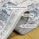 BESTSWEETIE 8x10 Area Rug Washable Rugs for Living Room, No Pile Boho Carpet for Entryway Bedroom Dinning Room, Vintage Carpet Print Distressed Non-Slip, 8 x 10 ft, Beige Blue
