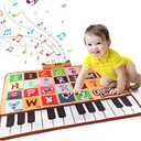 Bluejay Baby Piano Mat, Musical Keyboard Learning Toys with 26 Letters, Electronic Music Animal Touch Play Mat Toddler Toys Gifts for Boys and Girls 1 2 3 Year Old