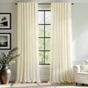 Extra Long Ivory Velvet Curtains for Living Room 108 Inch Thermal Insulated Wide Drapes for Large Window Noise Reducing Light Darkening Curtains for Bedroom Off White Ceiling to Floor Length 2 Panels