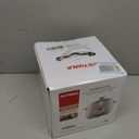 Electric Stew Pot, Ceramic Soup Porridge Cooker, Slow Cookers with Lid, 1L, White, A4 paper size