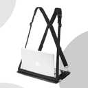 Laptop Harness - Wearable Laptop Stand for Up to 17" Laptops, Tablets & E-readers - Adjustable Straps, Includes Memory Foam Mouse Pad