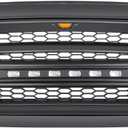 Front Grille Compatible with 2013-2018 Dodge Ram 1500, 2019-2023 Ram 1500 Classic, Matte Black Bumper Grill w/Off-Road Lights