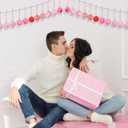 2 x 24 Pcs Valentines Day Balls Ornaments for Tree 30 mm Hanging Glitter Rustic Ball Ornaments for Valentine's Party Decor (Pink, White, Romantic Style)