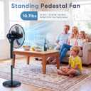 NEWBULIG 17" Pedestal Fan with Remote, 15H Auto Timer, Quiet Standing Fan for Bedroom, Living Room & Office, 3 Speeds, 3 Modes, Adjustable Height & 80 Oscillation