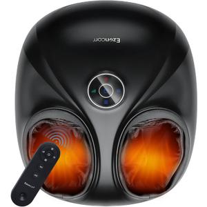 Heated Foot Massager with Shiatsu Kneading, Scraping & Vibration  Ideal for Deep Massage at Home or Work  Includes Remote & 2 Memory Modes