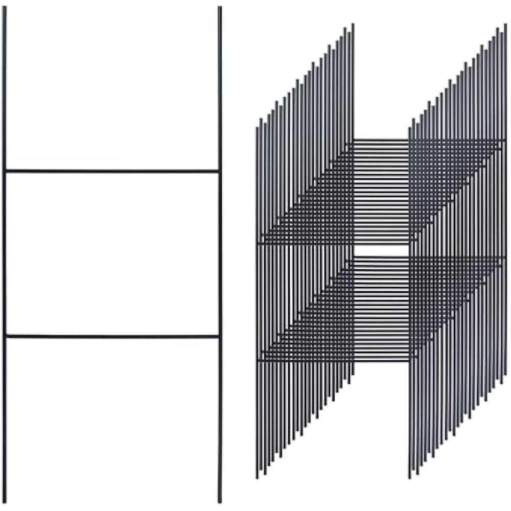 20 Pack H Frame Yard Stakes Metal, 16.9 x 11.8 Inch H Stakes For Signs, Holder, Lawn Wire For Ground, Corrugated Plastic, Blank Posts, Estate Garage Sale