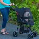 Pet Gear No-Zip Happy Trails Lite Pet Stroller for Cats/Dogs, Zipperless Entry, Easy Fold with Removable Liner, Safety Tether, Storage Basket + Cup Holder, 3 Colors