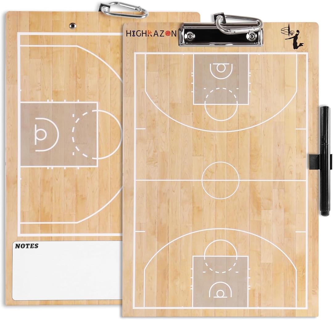 Basketball Coaches Clipboard, White Double-Sided Dry Erase Coach Clipboard, Color Basketball Whiteboard for Coaches, White Board with Marker for Coaches Gift