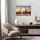 HJY Art St. Louis Arch Framed Canvas Wall Art for Living Room Bedroom Office Missouri St. Louis Wall Decor USA City Pictures Wall Artworks Posters Home Decorations Ready to Hang (24''H x 36''W)