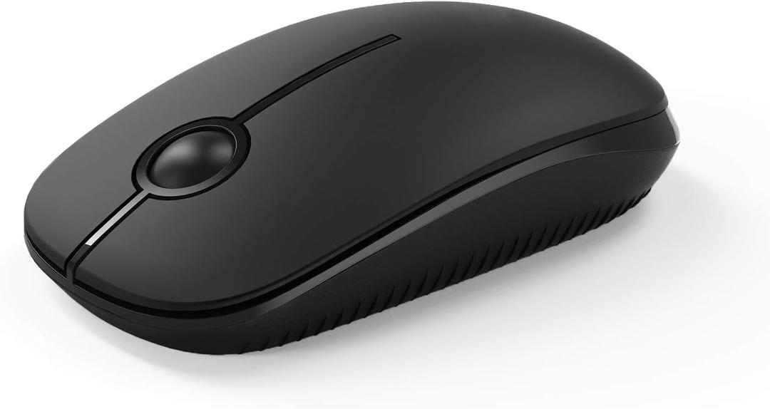Vssoplor Wireless Mouse, 2.4G Slim Portable Computer Mouse with Nano Receiver Quiet Silent Optical Laptop Mouse for Notebook, PC, Laptop, Computer-Black