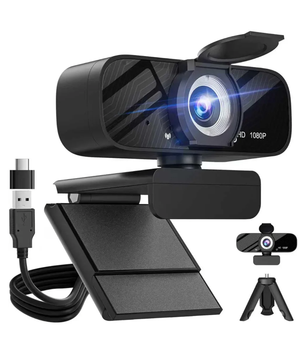 Gohero Full HD 1080P Video Webcam, Noise Cancellation, Privacy Cover, Wide-Angle Lens, Auto Light Correction, Plug & Play USB Webcam for Laptop, Desktop, PC, Mac, Zoom, Skype Pro Series