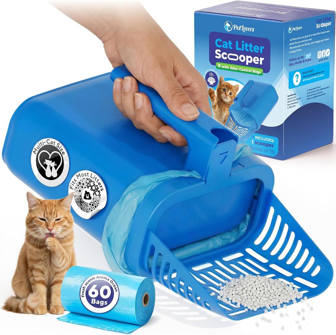 PetLovers Cat Litter Scoop  Durable Litter Scooper with Deep Shovel, Easy Clean Design for Fast Waste Removal, Ideal for Daily Cat Litter Box Cleaning