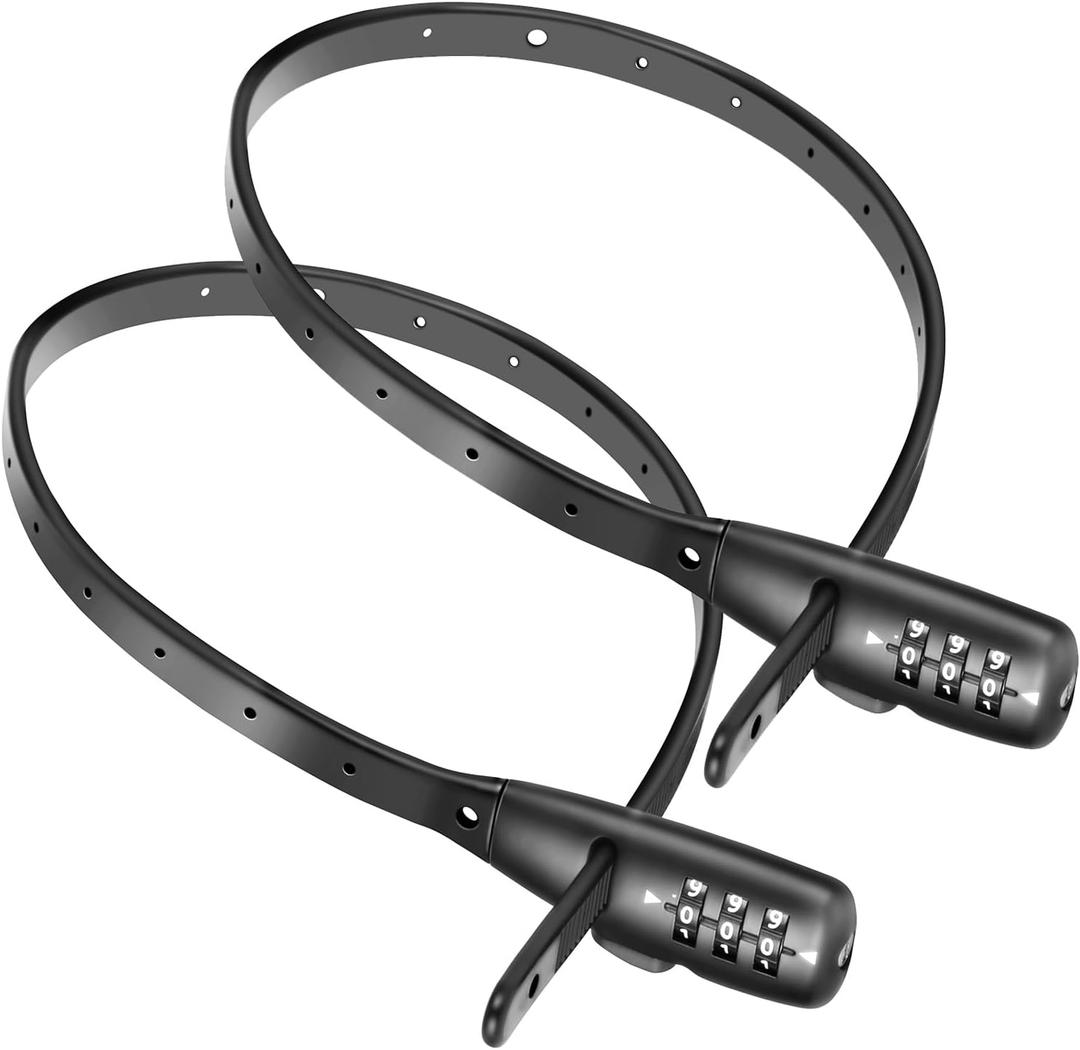2PACK Zip Tie Lock 3-Digit Combo Cable Lock  Adjustable & Lightweight for Bikes, Helmets, Cabinets, Fridges, Luggage, Strollers, Caf Stops  Child-Proof Portable & Small(2 Pack)