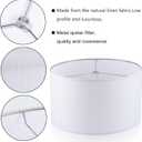 Wellmet Self-assembly Lampshade, White, 18" Top x18" Bottom x12" High, Drum Lampshade for Table Lamp, Bedside Lamp, Floor Lamp, Fabric Replacement Lamp Shade Classic Modern Style, Spider Fitter, 18x18x12