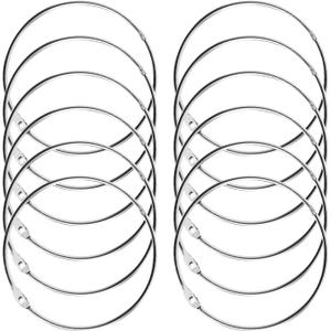 12 PCS 4 Inch Loose Leaf Binder Rings, Nickel Plated Book Rings for Index Cards, Keychains, DIY Crafts, Office, School,Home (Round Shape)