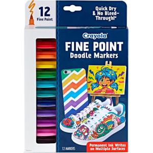 Crayola Doodle Markers, Fine Point, Assorted Barrel Colors/Multicolor Ink, Pack Of 12 Markers Crayola Doodle Markers, Fine Point, Assorted Barrel Colors/Multicolor Ink, Pack Of 12 Markers