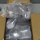 Tessco for you 200 Pcs Mini Appetizer Plates with Spoons Forks Disposable Mini Dessert Plates Plastic Appetizer Bowls Tiny Individual Serving Trays for Party (Classic Style,Silver Glitter)