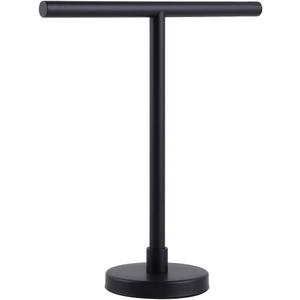GERZWY Modern Hand Towel Holder Tree Rack Free Standing SUS 304 Stainless Steel Countertop Towel Ring, Matte Black DZY06-BK