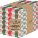 Urban Villa Christmas Set of 6 Kitchen Towels 2030 Inch 100% Cotton Highly Absorbent Dish Towels Premium Quality Ultra Soft Bar & Tea Towels with Mitered Corners- Red/Green/White