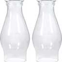 2 Pieces Oil Lamp Chimney 3 Inch Base 8 2/8 Inch Height Kerosene Lamp Shade Tall Clear Glass Replacement Lamp for Oil and Kerosene Style Lamps