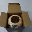 LUSHARBOR Rattan Lamp, Cordless Boho Lamp Battery Operated, Table Lamp with LED Bulb, Handmade Bamboo Beside Lamp Small Rattan Lamp, Decorative Battery Lamp for Kids Room Entryway - Grid