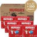 Huggies Size 4 Diapers, Little Snugglers Baby Diapers, Size 4 (22-37 lbs), 150 Count (6 Packs of 25),
