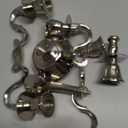 Rely+ 5 Arm Baby Candelabra Silver Glossy 8 Inch Taper Candle Holders Gothic Decorations Candlesticks Holder Home Decor Wedding Parties Centerpiece for Dining Table