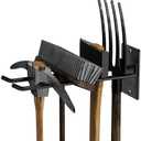 OUUO 4 Pack Garage Storage Organizer for Tool Organization Heavy-Duty Solid Steel Wall Hanger for Garden Tools - Shovel Holder, Rake Broom Yard Wall Mount Hooks - Overhead Garage Storage Rack