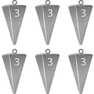Pyramid Sinkers Fishing Weights, Saltwater Fishing Sinkers for Surf Fishing Gear Tackle - 1oz, 2oz, 3oz