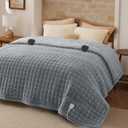 Bedsure Electric Blanket Queen Size - Dual Control Heated Weighted Blanket Queen with 10 Heat Settings, Fast Heating with 10 Time Settings (84x90 inches, Formal Gray)