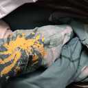 Menghomeus Green Floral Comforter Set King Size Soft Lightweight Comforter Bedding Sets for All Seasons, 3 Pieces, 1 Reversible Watercolor Flowers Comforter and 2 Pillow Shams (Green, 104" x 90")