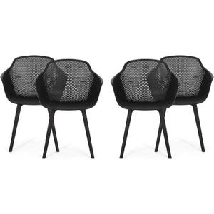 Christopher Knight Home Davina Outdoor Dining Chair (Set of 4), Black