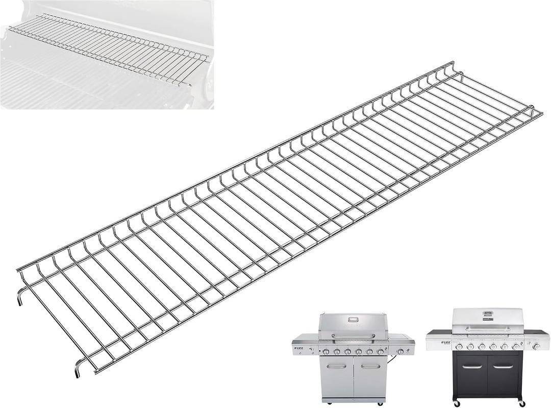 Warming Rack Replacement Part for Nexgrill 6 Burner 720-0896X 720-0898 Grill, Heavy-duty Stainless Steel Grill Upper Warming Rack for Nexgrill Deluxe 6-Burner Propane Gas Grills