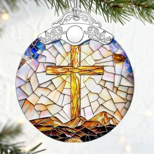 Catholic Cross Gifts: Stained Glass Christian Cross Ornament | Christmas Ornaments (Christmas Tree Decorations), Religious Holiday Decor, Christian Gift, Religious Gift & Xmas Gifts