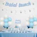 Cheereveal Hydrangea Bridal Shower Decorations, Bridal Brunch Banner Cake Topper, Blue Hydrangea Garland Cupcake Toppers, Floral Flowers Theme Mimosa Bar Wedding Engagement Bachelorette Party Supplies