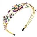 mokkia Mardi Gras Headband for Women - Enamel Mask, Jeweled Rhinestone, Mardi Gras Outfit Accessory Gift